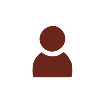 A simple brown silhouette icon of a person, shown from the shoulders up, on a light gray background.